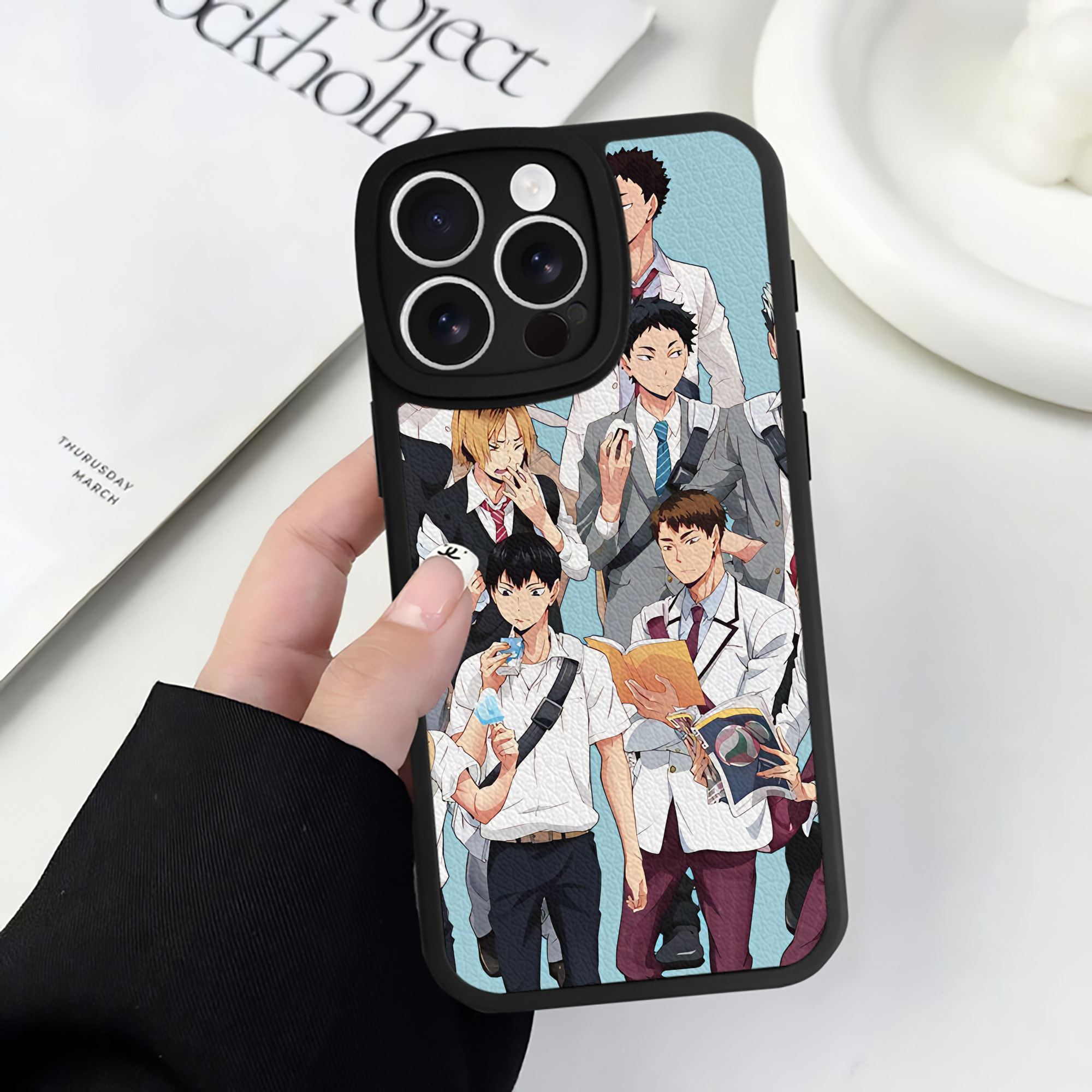 （画像用） ハイキュー!! Haikyu!! 【iPhone 16シリーズ対応】シリコンスマホケース（レザー調） 材質：シリコン